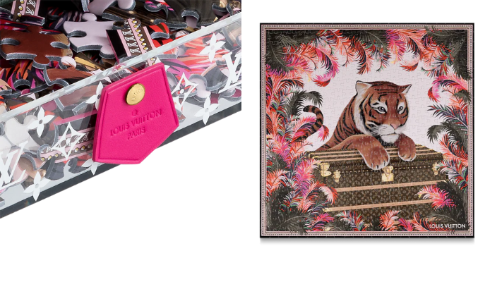 老虎拼圖與Monogram壓花圖案盒子互相輝映，完美頌讚經典Scott盒子。內有529塊拼圖，組成後可展出完美作品。